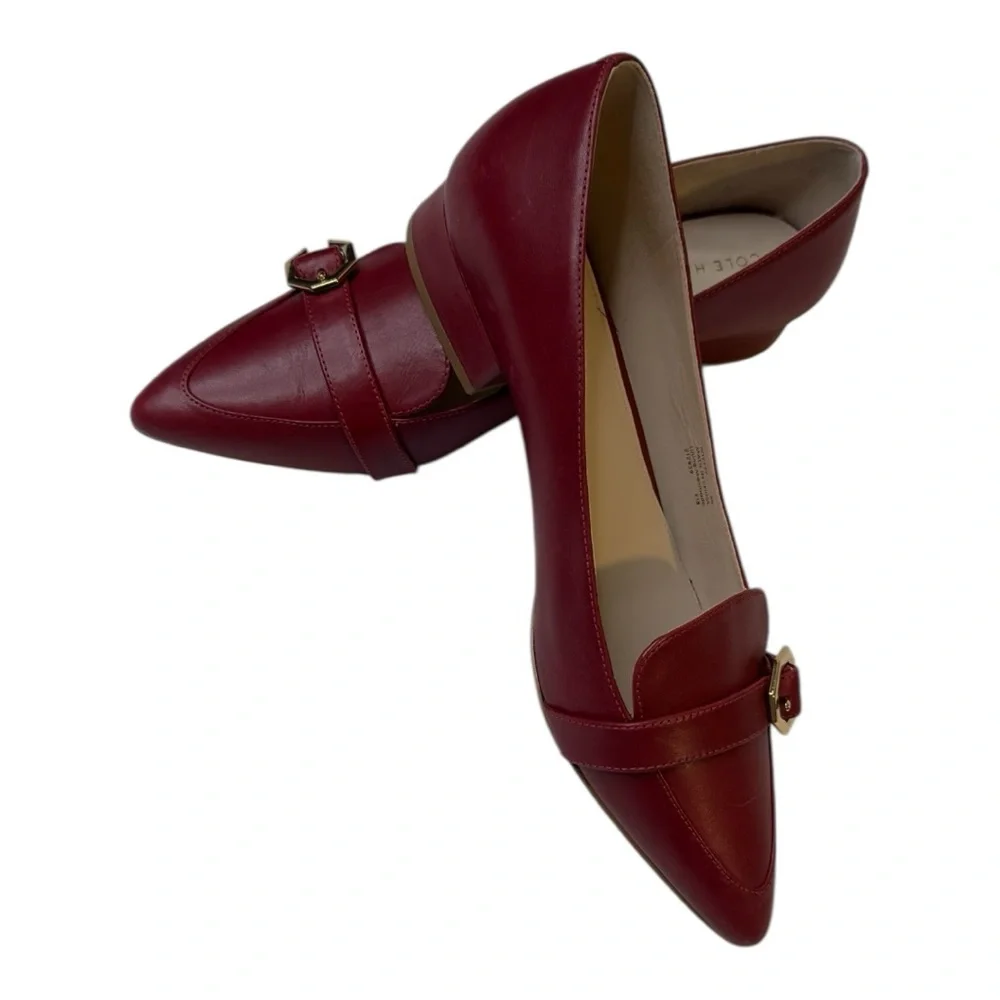 Cole Haan Leela Skimmer Red Leather Flat Size 8B - Picture 10 of 15